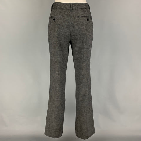 DOLCE & GABBANA Size 8 Black Grey Virgin Wool Straight Dress Pants