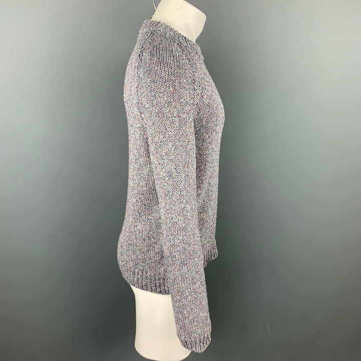 LOUIS VUITTON Size S Light Gray Melange Cotton / Polyamide Raglan Sweater