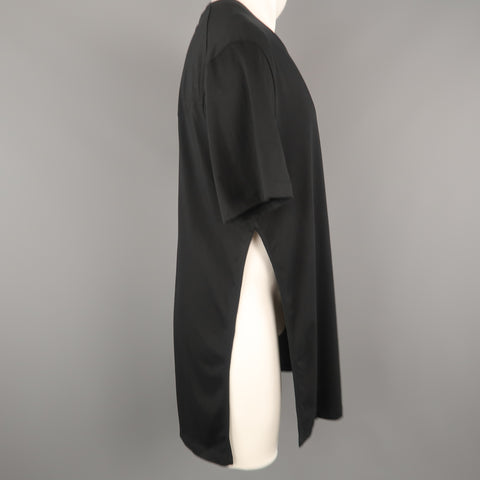 GAULTIER2 by JEAN PAUL GAULTIER Size XS Black Cotton Crew-Neck Slit Side T-shirt