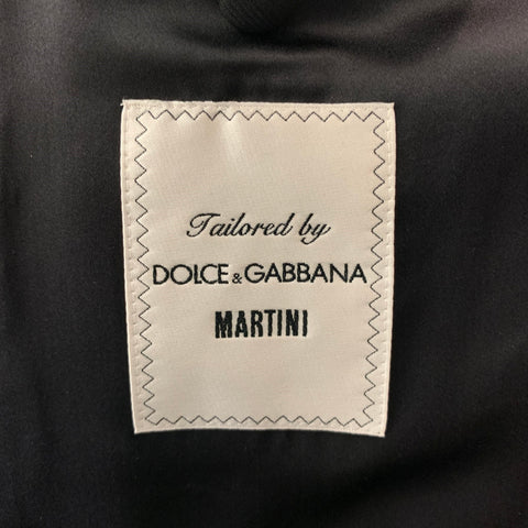 DOLCE & GABBANA Size 42 Tan Black Herringbone Silk Blend Sport Coat