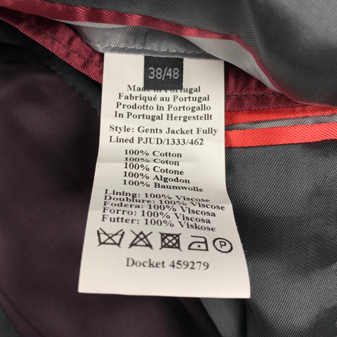 PS by PAUL SMITH Size 38 Navy Black Velvet Cotton Notch Lapel Sport Coat