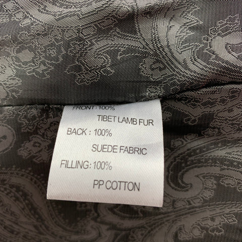 TRESCHIC FURS Chaleco con frente abierto de piel de cordero burdeos Talla S