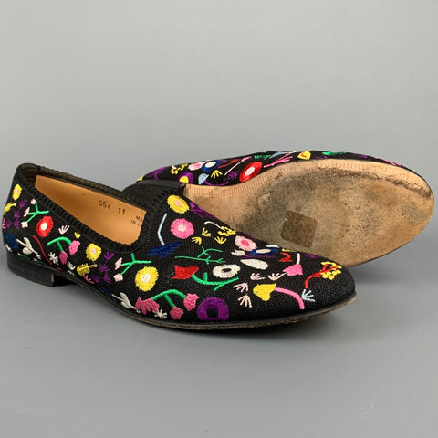 DEL TORO Size 11 Multi-Color Canvas Embroidered Flats