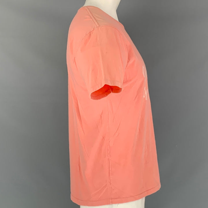 ROGAN Size XL Salmon Graphic Crew-Neck T-shirt
