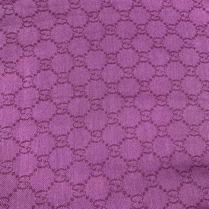 GUCCI Purple Monogram Cotton Fringe Scarf