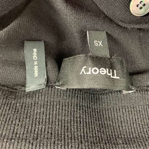 THEORY Size XS Black Wool Long Sleeve Pullover