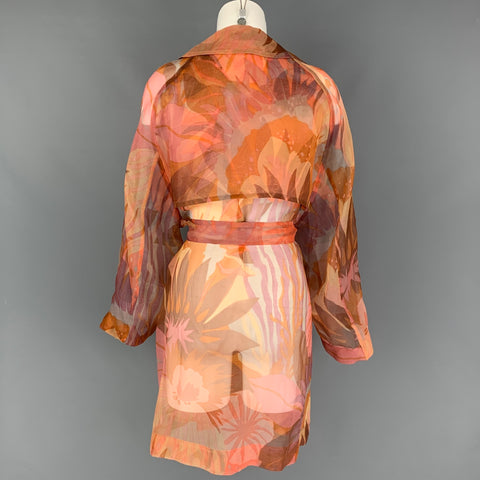 DRIES VAN NOTEN Size M Multi-Color See Through Belted Jacket