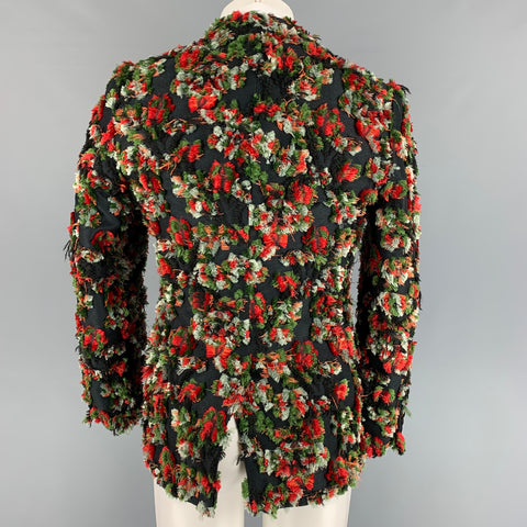 ALEXANDER MCQUEEN SS 18 Size 34 Black Red Green Reversed Jacquard Sport Coat