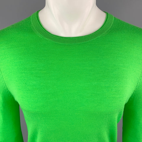 PAUL SMITH Size S Green Merino Wool Crew-Neck Pullover Sweater