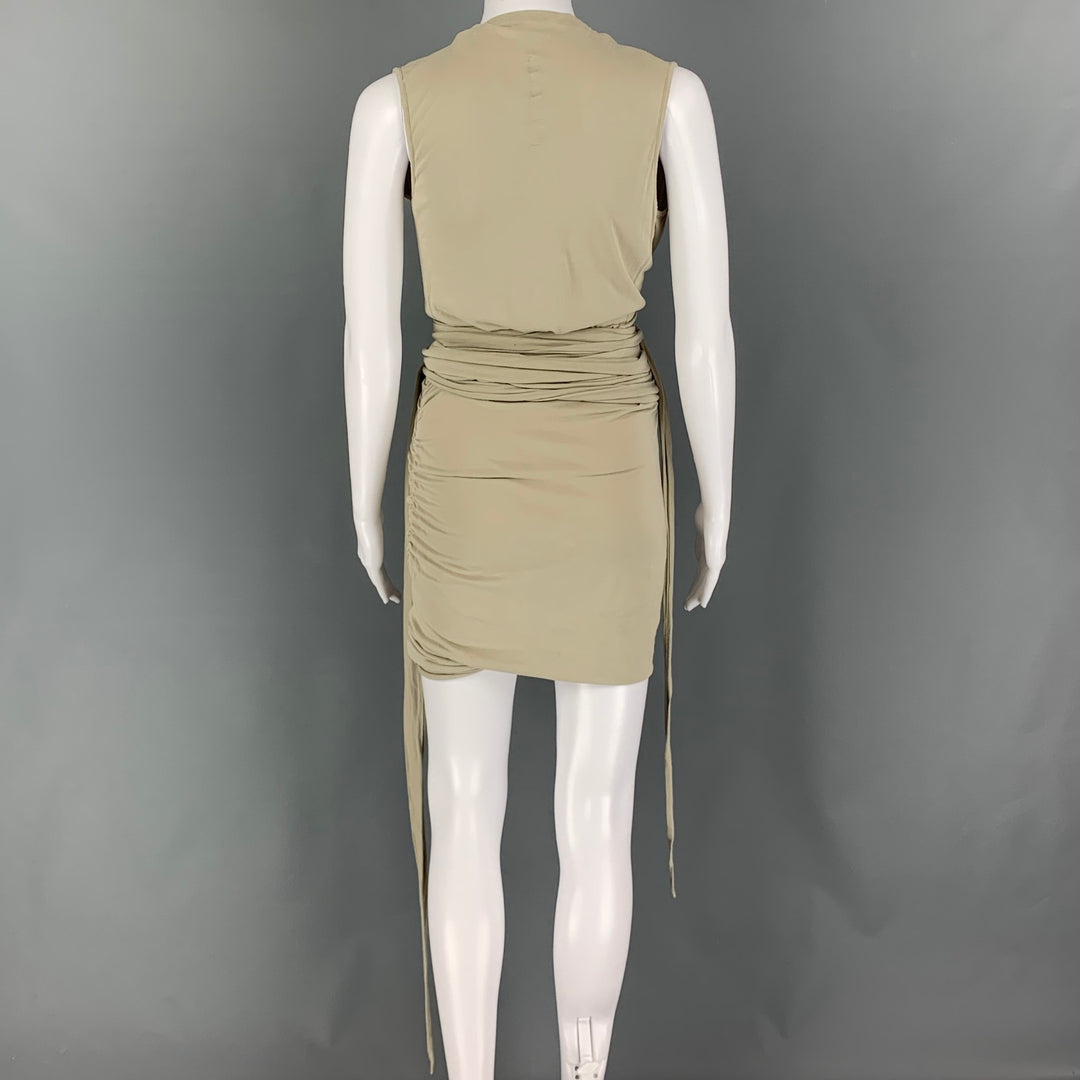 RICK OWENS LILIES SS23 Size 4 Grey Sage Viscose EDFU EMMA Mini Dress