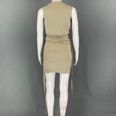 RICK OWENS LILIES SS23 Size 4 Grey Sage Viscose EDFU EMMA Mini Dress