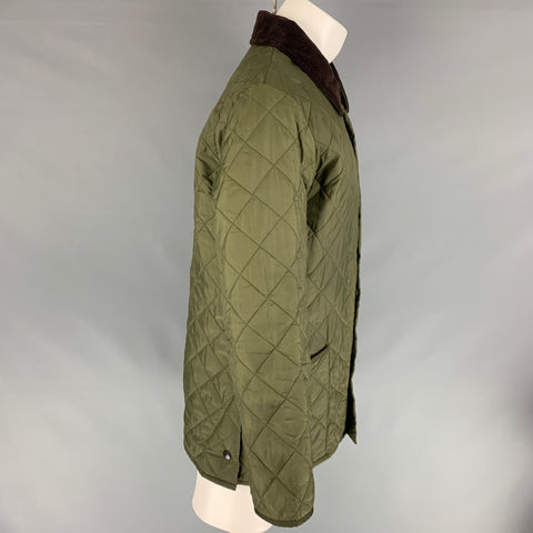 BARBOUR Poitrine Taille S Taille S Veste à boutons-pression en polyamide matelassé marron olive