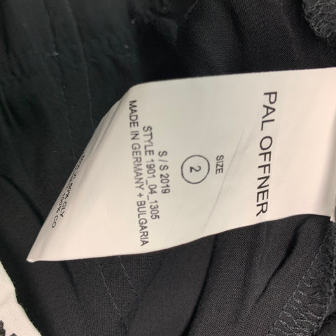 PAL OFFNER Size S Black Viscose Cashmere Elastic Waistband Shorts