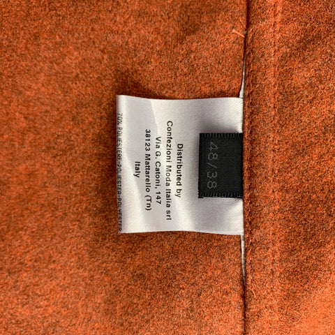 CALVIN KLEIN COLLECTION Size 38 Orange Heather Polyester Blend Hidden Placket Trucker Jacket