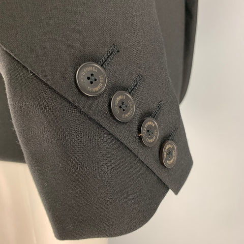 LES HOMMES Size 40 Black Red Polyester Wool Sport Coat