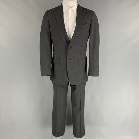 SALVATORE FERRAGAMO Talla 38 Traje con solapa de muesca de lana color carbón