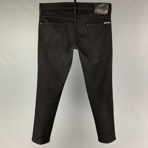 DSQUARED2 Size 32 Black Cotton Slim Jeans