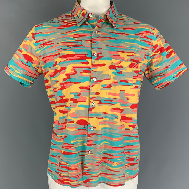 LEVI'S Size L Multi-Color Marble Cotton Short Sleeve Shirt