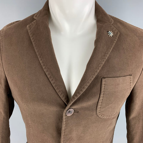 MANUEL RITZ Taille 38 Veste simple boutonnage en coton élasthanne marron