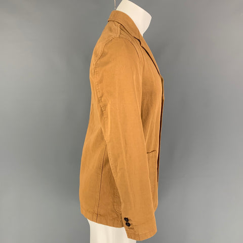 WALLACE & BARNES Size 36 Short Khaki Cotton Linen Sport Coat