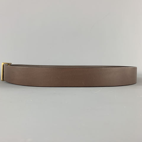 KIKA NY Size 38 Brown Leather Brass Button Stud Buckle CONWAY Belt