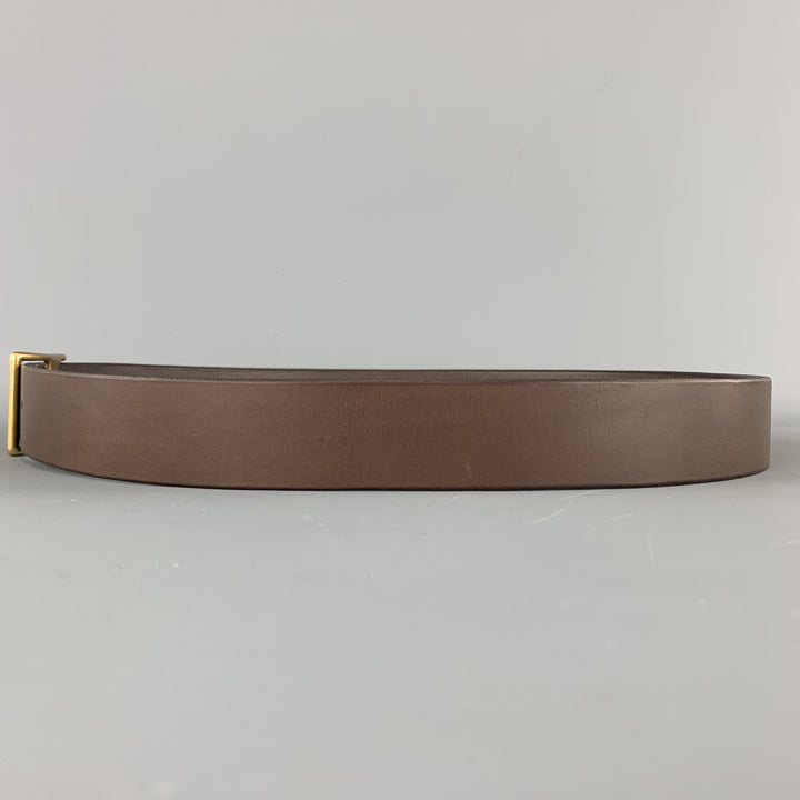 KIKA NY 38 Ceinture CONWAY en cuir marron avec bouton en laiton et boucle