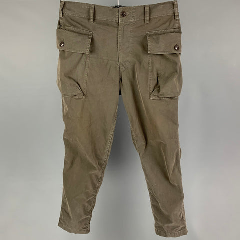 SAGE DE CRET Size L Green Olive Cotton Polyester Cargo Pants