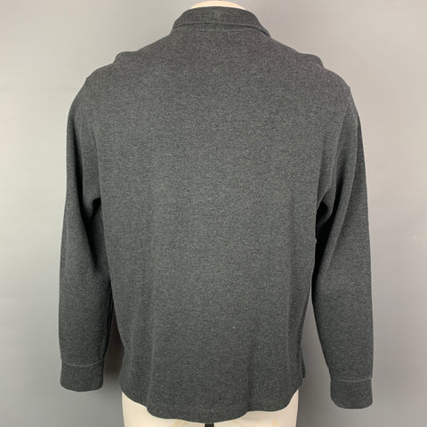POLO par RALPH LAUREN Taille L Pull à demi-fermeture éclair en coton gris