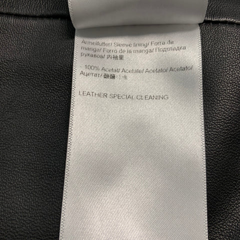 ESCADA Size 6 Black Lamb Skin Zip Up Jacket