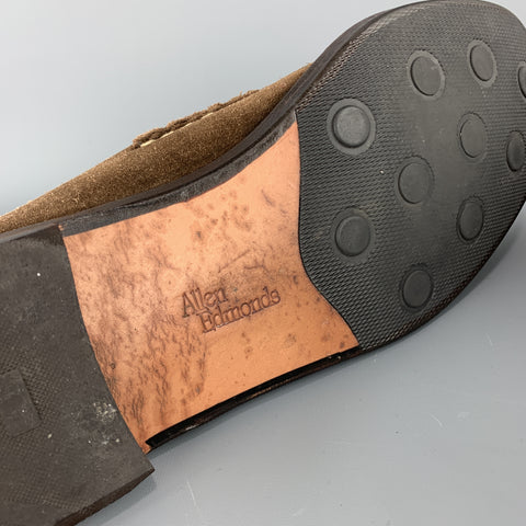 ALLEN EDMONDS Size 11 Brown Contrast Stitch Slip On Penny DOVER Loafers