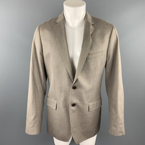 BANANA REPUBLIC Size 42 Regular Khaki Cotton Notch Lapel Sport Coat