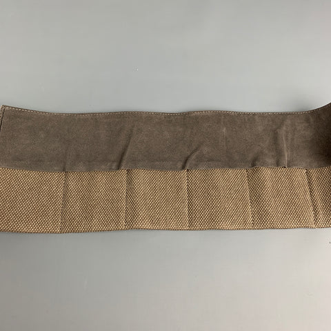 HODINKEE Taupe & Tan Suede Leather Rolled Up Travel Watch Case