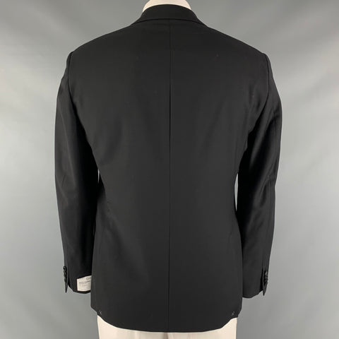 CALVIN KLEIN Talla 42 Abrigo deportivo de esmoquin de lana lisa negro
