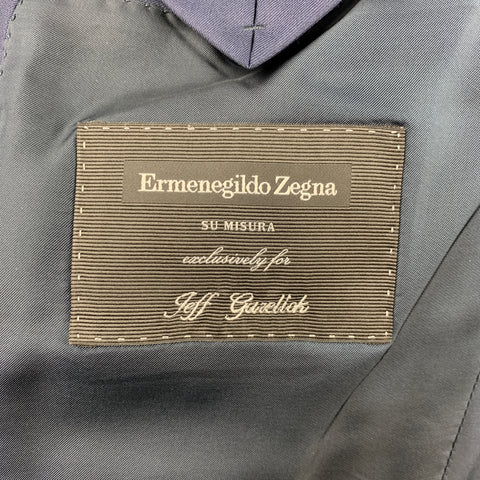 ERMENEGILDO ZEGNA for WILKES BASHFORD Size 40 Navy Wool Notch Lapel Suit