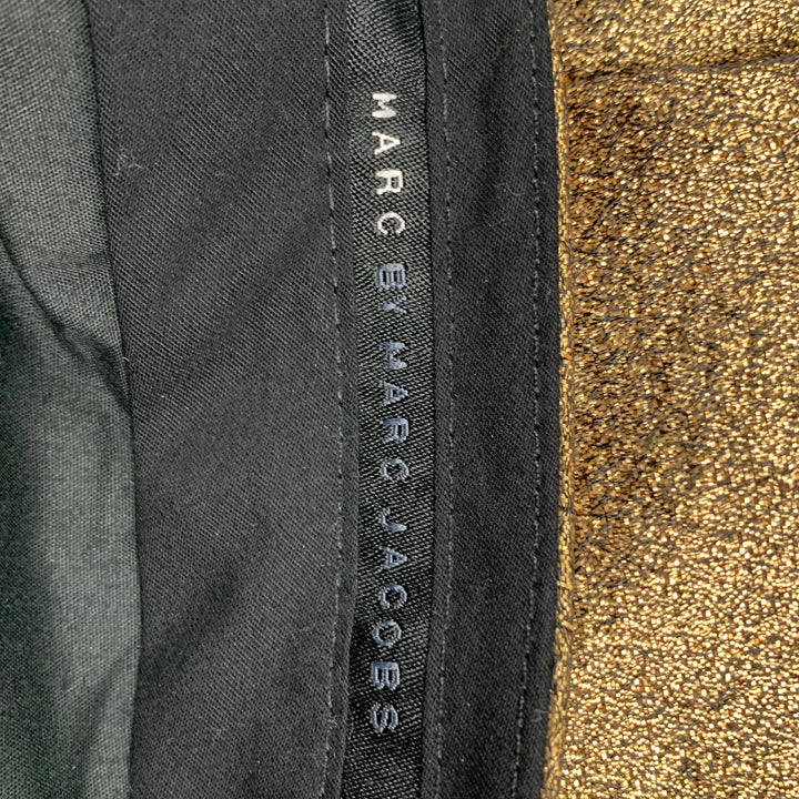 MARC by MARC JACOBS Size 28 Gold Textured Polyester Blend Zip Fly Dress Pants