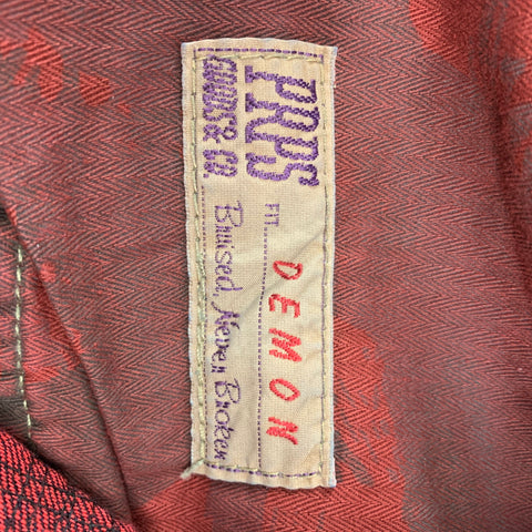 PRPS Size 32 Red & Black Distressed Denim Zip Fly Skinny Jeans
