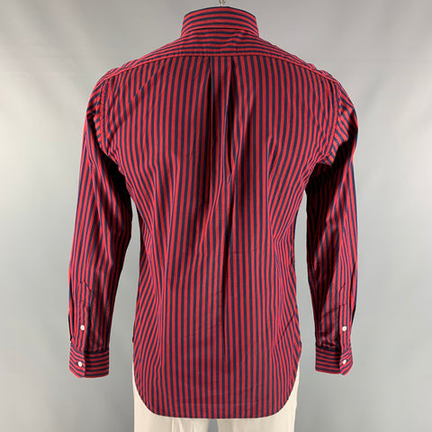 GITMAN BROS Taille L Chemise à manches longues à rayures rouges et marines