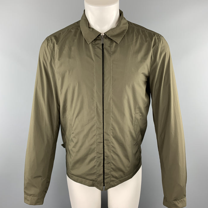 JIL SANDER Size 40 Olive Green Blouson Windbreaker Jacket