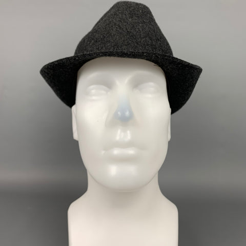 PAUL SMITH Charcoal & Purple Embroidered Wool Fedora