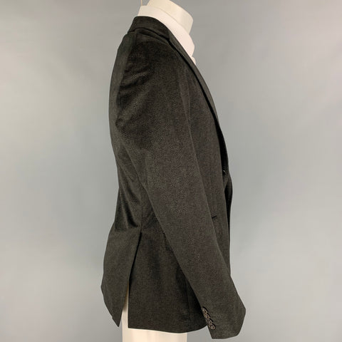 ARMANI COLLEZIONI Taille 40 Manteau de sport chiné noir anthracite régulier