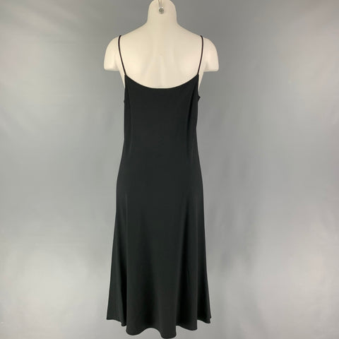 THE ROW Size M Black Acetate Blend Spaghetti Straps Dress