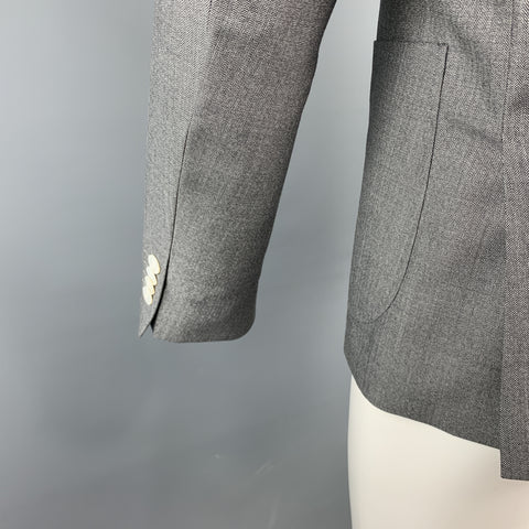 HUGO BOSS Size 38 Gray Herringbone Wool Notch Lapel Sport Coat