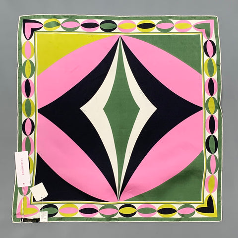 EMILIO PUCCI Multi-Color Abstract Print Silk Scarf