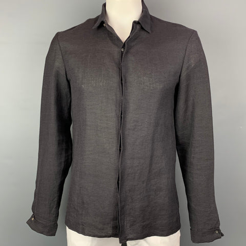 M.A+ Talla L Chaqueta con botones a rayas color carbón