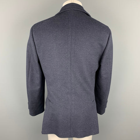 BRUNELLO CUCINELLI Size 40 Navy Cashmere Double Breasted Peacoat