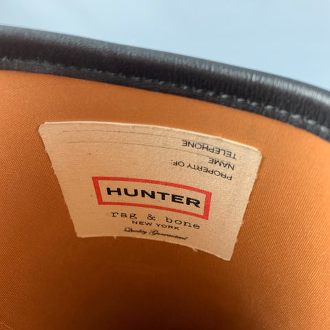HUNTER x RAG 7 BONE Size 7 Black Rubber Zip Up Boots