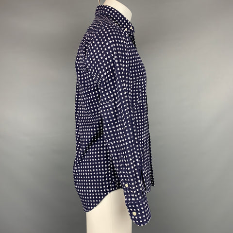 GITMAN BROS for OPENING CEREMONY Size M Navy & White Stars Cotton Long Sleeve Shirt