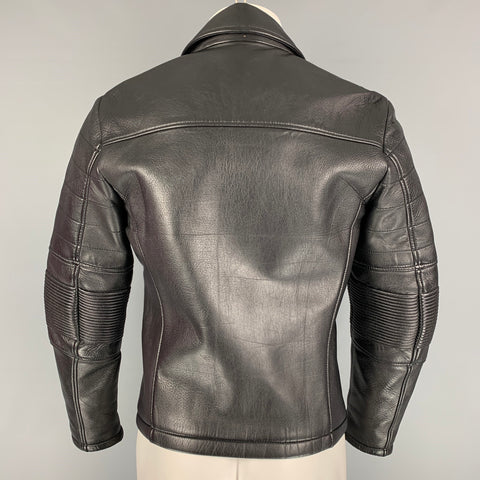 EMPORIO ARMANI Size 36 Black Leather Biker Jacket
