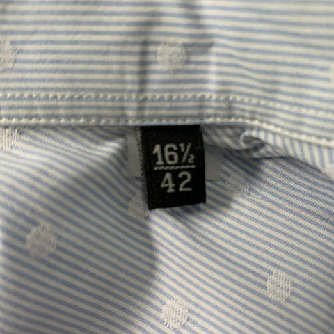 PAUL SMITH Taille L Chemise à manches longues boutonnée à rayures blanches bleu clair