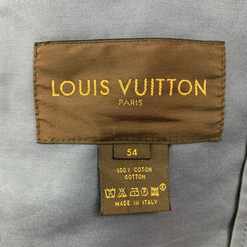 LOUIS VUITTON Size 44 Blue Cotton Detachable Hood Zip Up Jacket